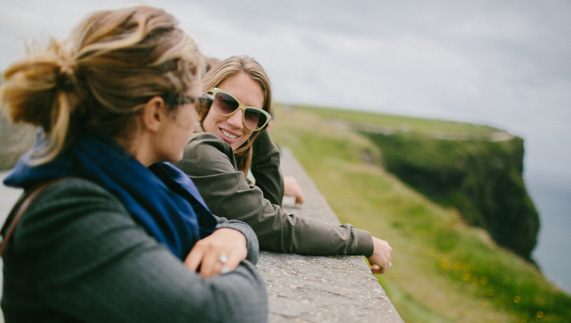 Enjoying the view at the Cliffs of Moher
