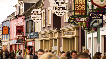 Dingle’s bustling Strand Street, County Kerry