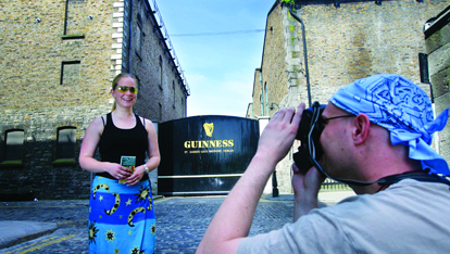 Posing outside the Guinness Storehouse