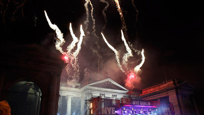 The NYE festival fireworks in Dublin