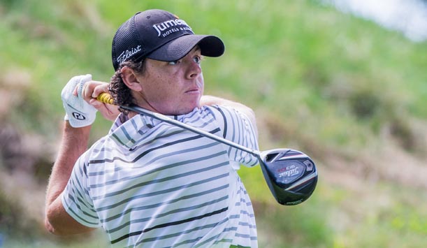 Rory McIlroy tees off