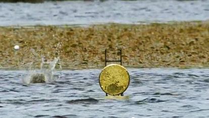 Gareth Maybin does some trick shots in Ballyclare, County Antrim