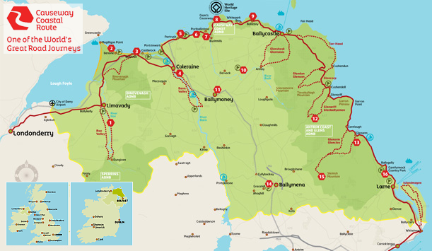 causeway coastal route map Solo Travel Along Northern Ireland S Causeway Coastal Route